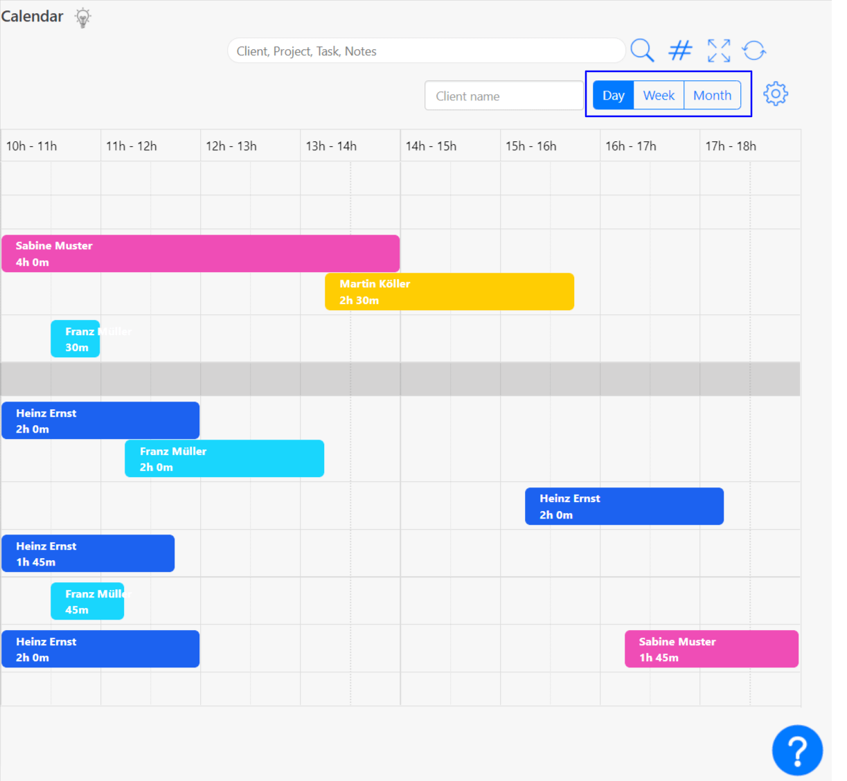 Appointment Planning - Calendar View